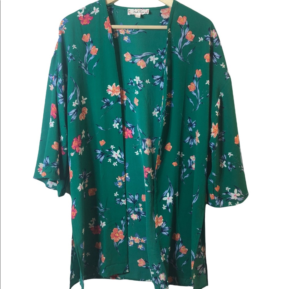 Pink Rose Large Floral Cardigan